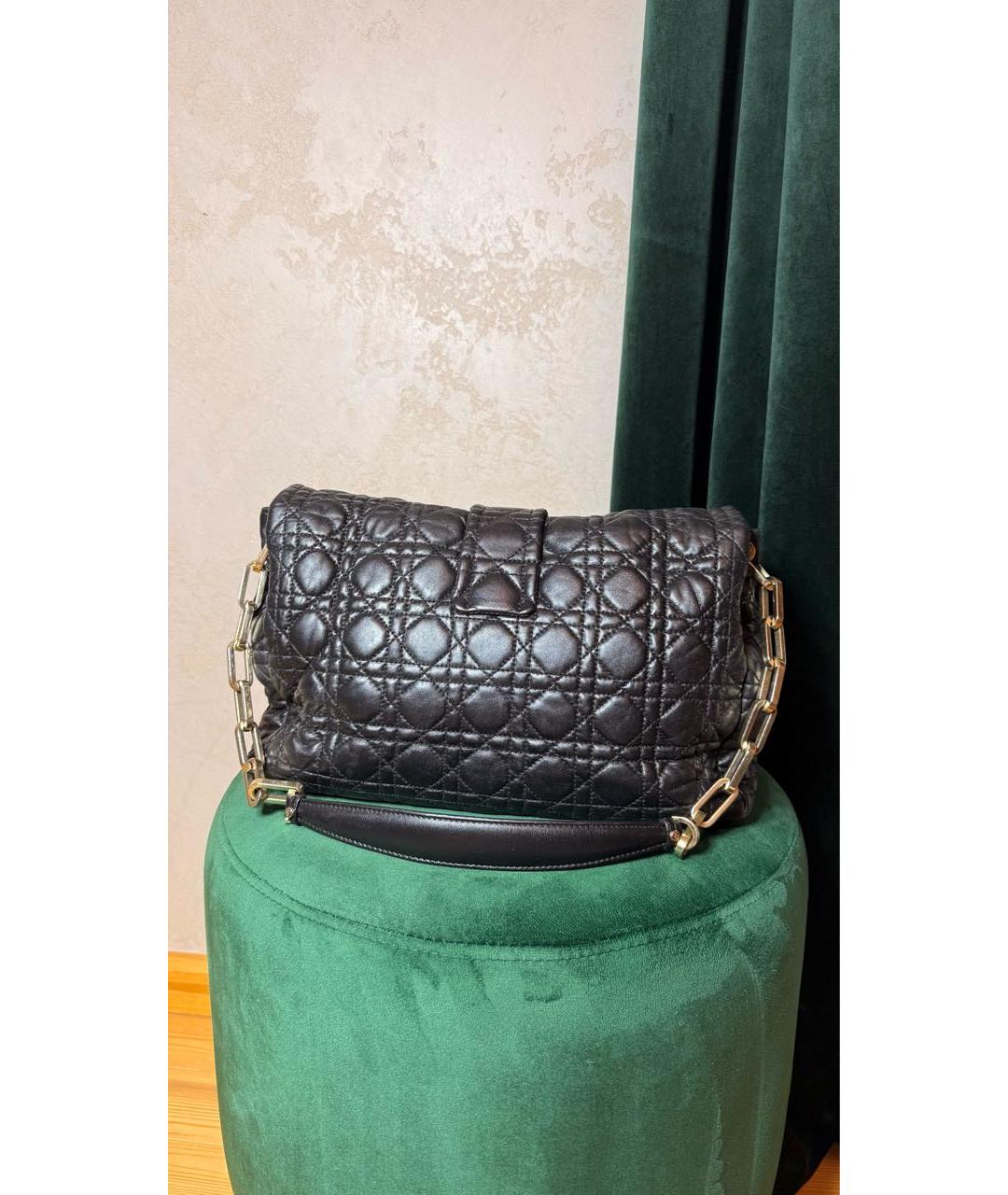 CHRISTIAN DIOR Черная кожаная сумка через плечо, фото 3