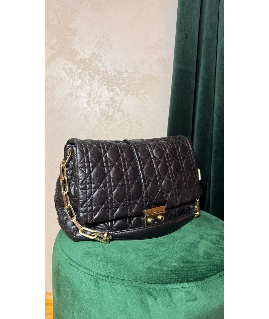 CHRISTIAN DIOR Черная кожаная сумка через плечо, фото 8