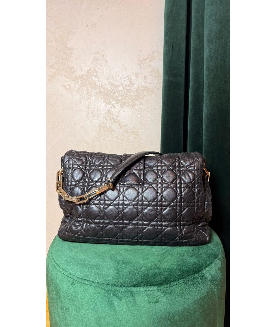 CHRISTIAN DIOR Черная кожаная сумка через плечо, фото 7