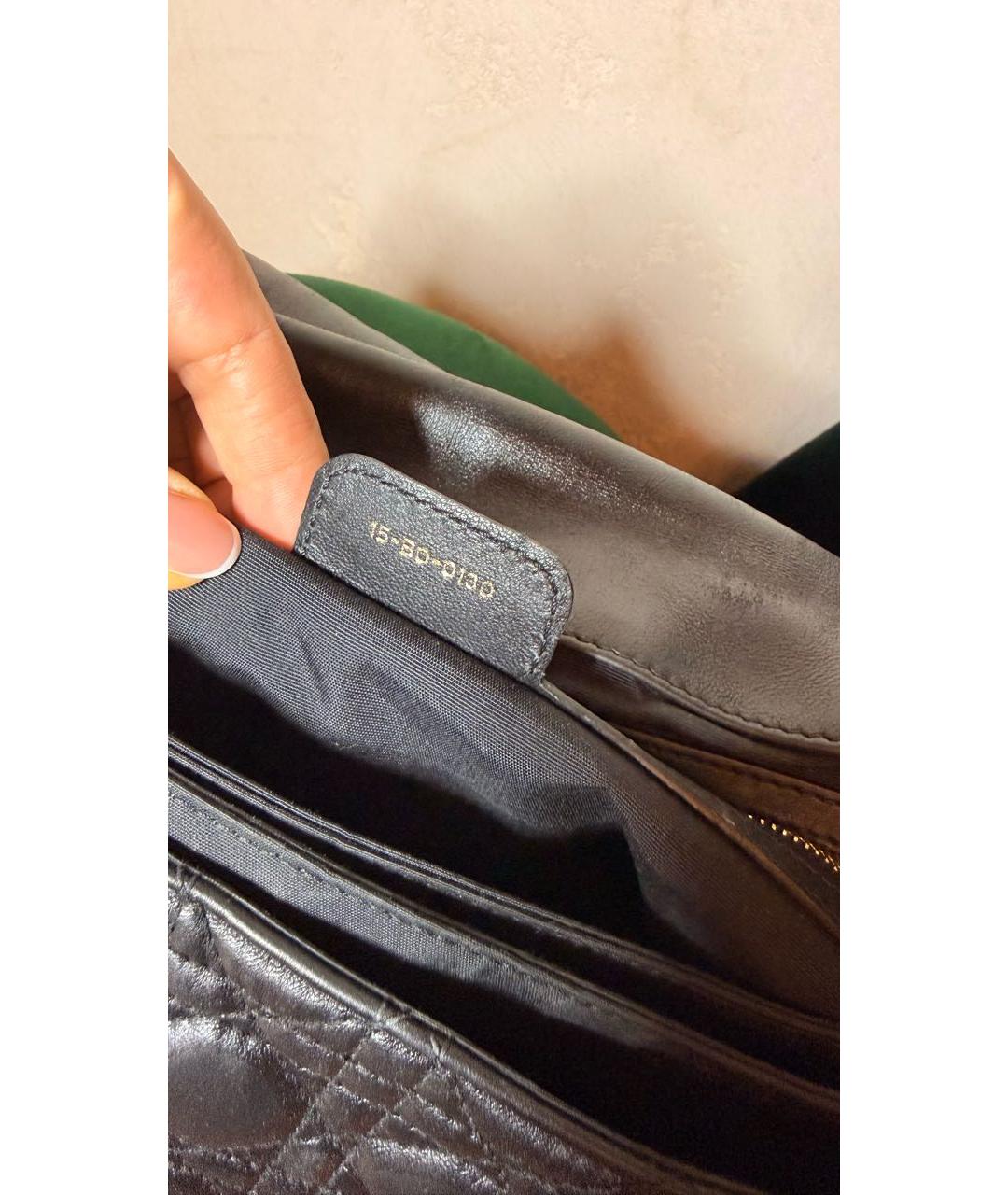 CHRISTIAN DIOR Черная кожаная сумка через плечо, фото 6