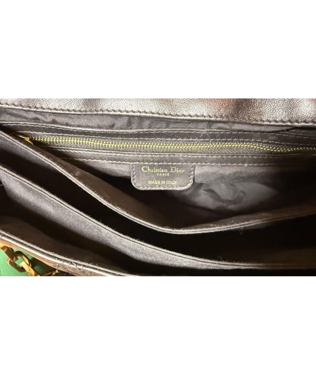 CHRISTIAN DIOR Черная кожаная сумка через плечо, фото 4