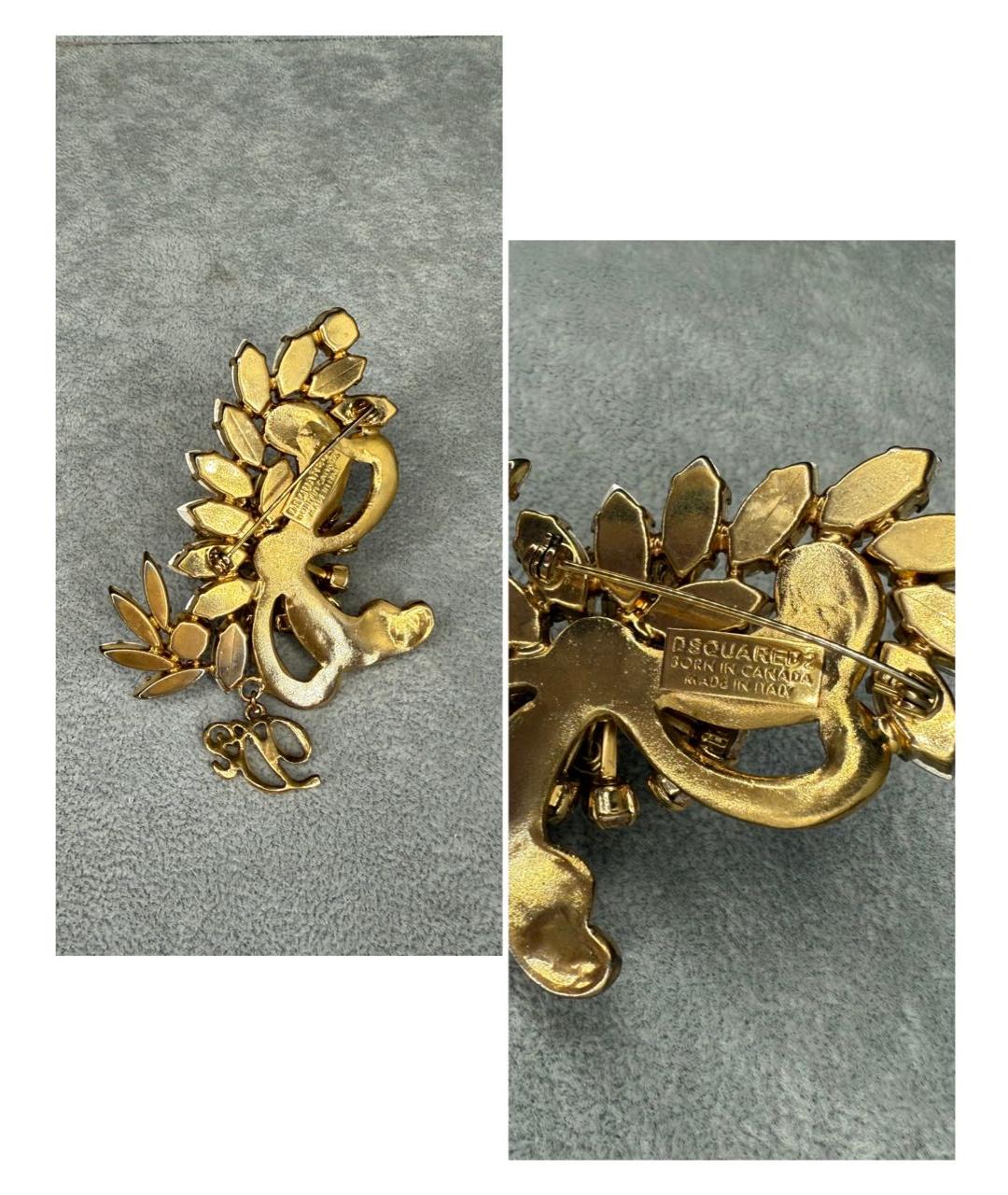 DSQUARED2 Золотая металлическая булавка / брошь, фото 2