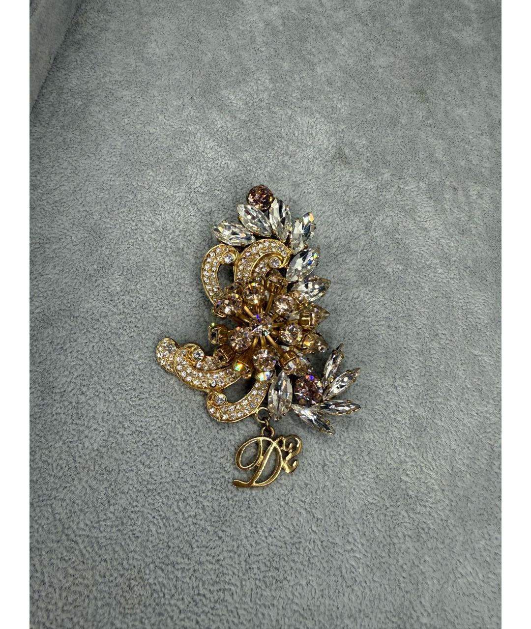 DSQUARED2 Золотая металлическая булавка / брошь, фото 9