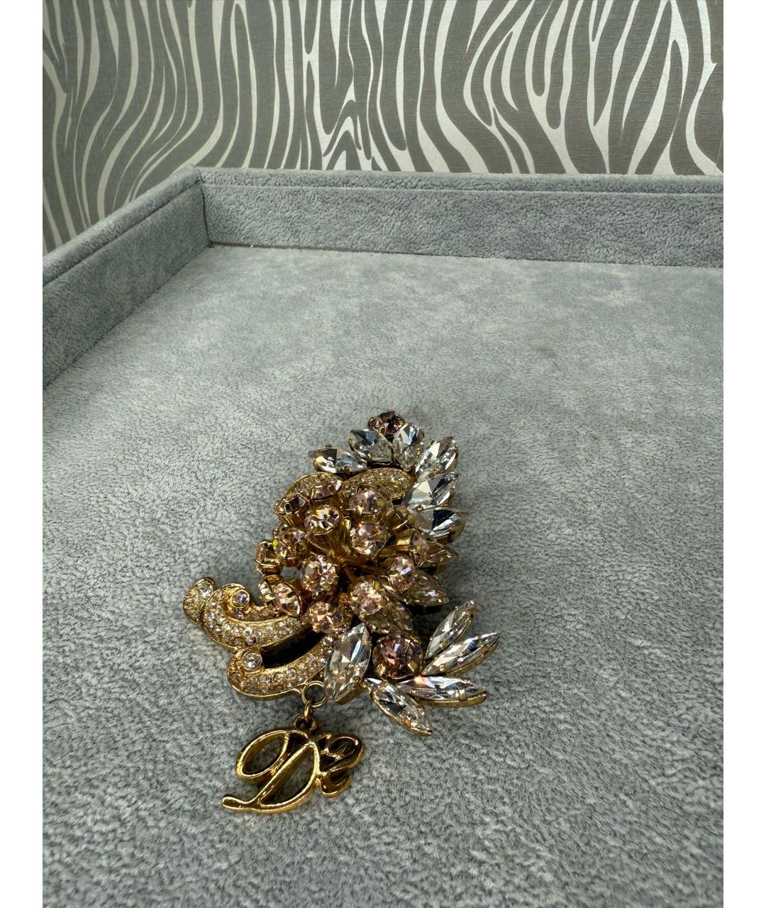 DSQUARED2 Золотая металлическая булавка / брошь, фото 3