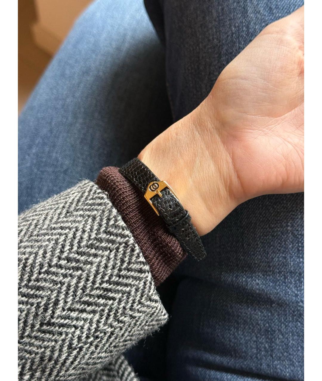 GUCCI Черные позолоченные часы, фото 3