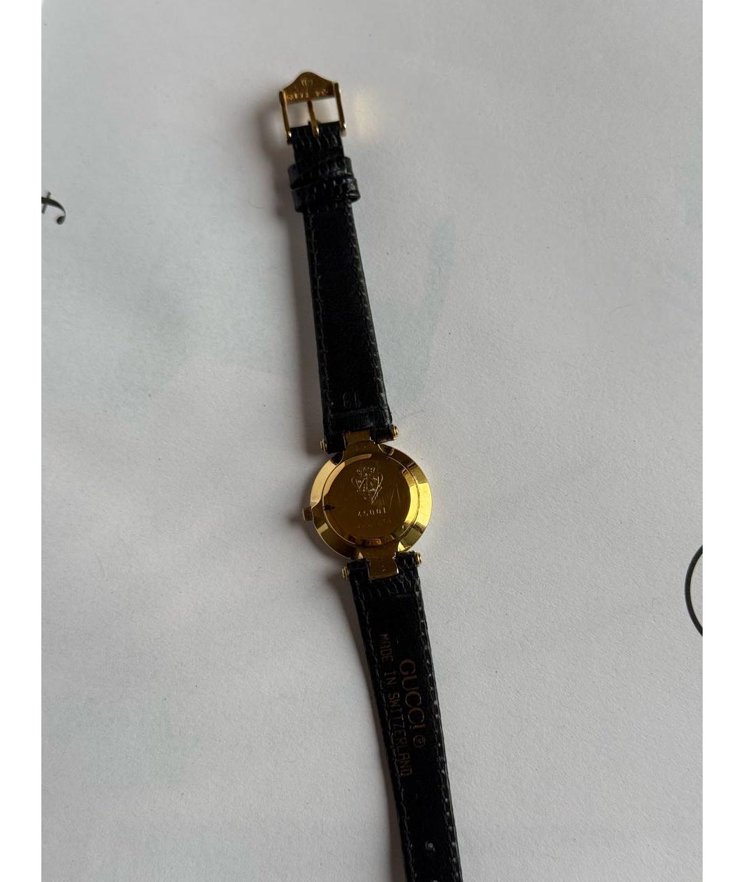 GUCCI Черные позолоченные часы, фото 2
