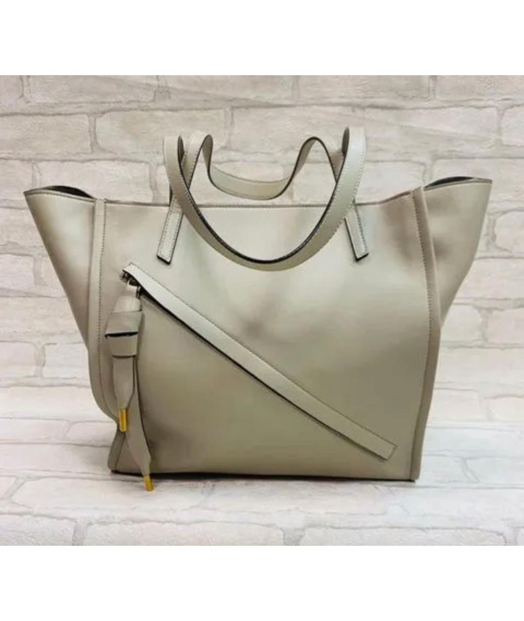 BALLY Бежевая кожаная сумка тоут, фото 9