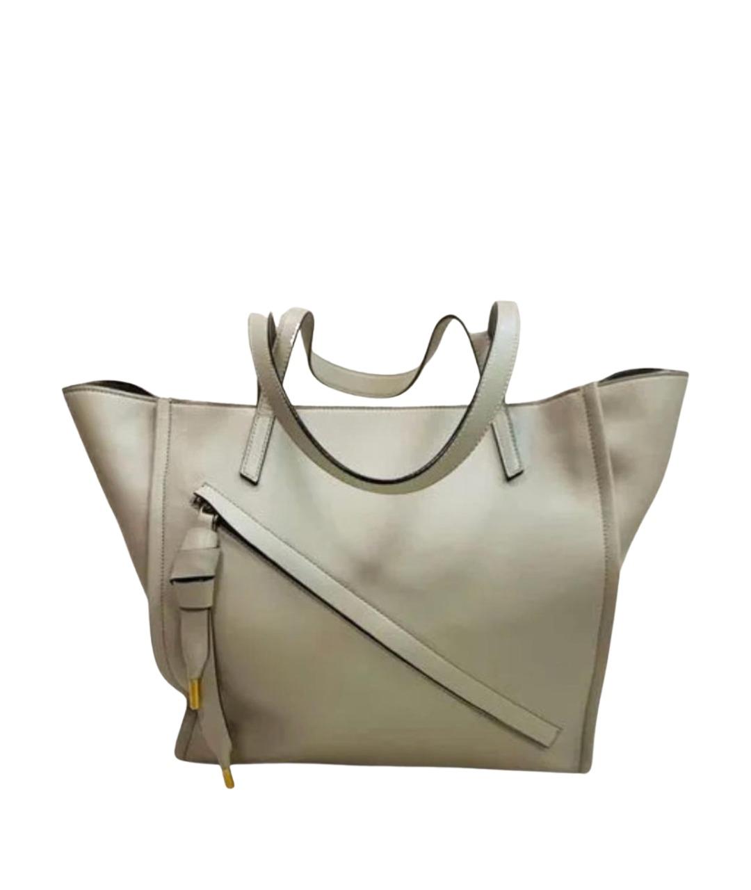 BALLY Бежевая кожаная сумка тоут, фото 1