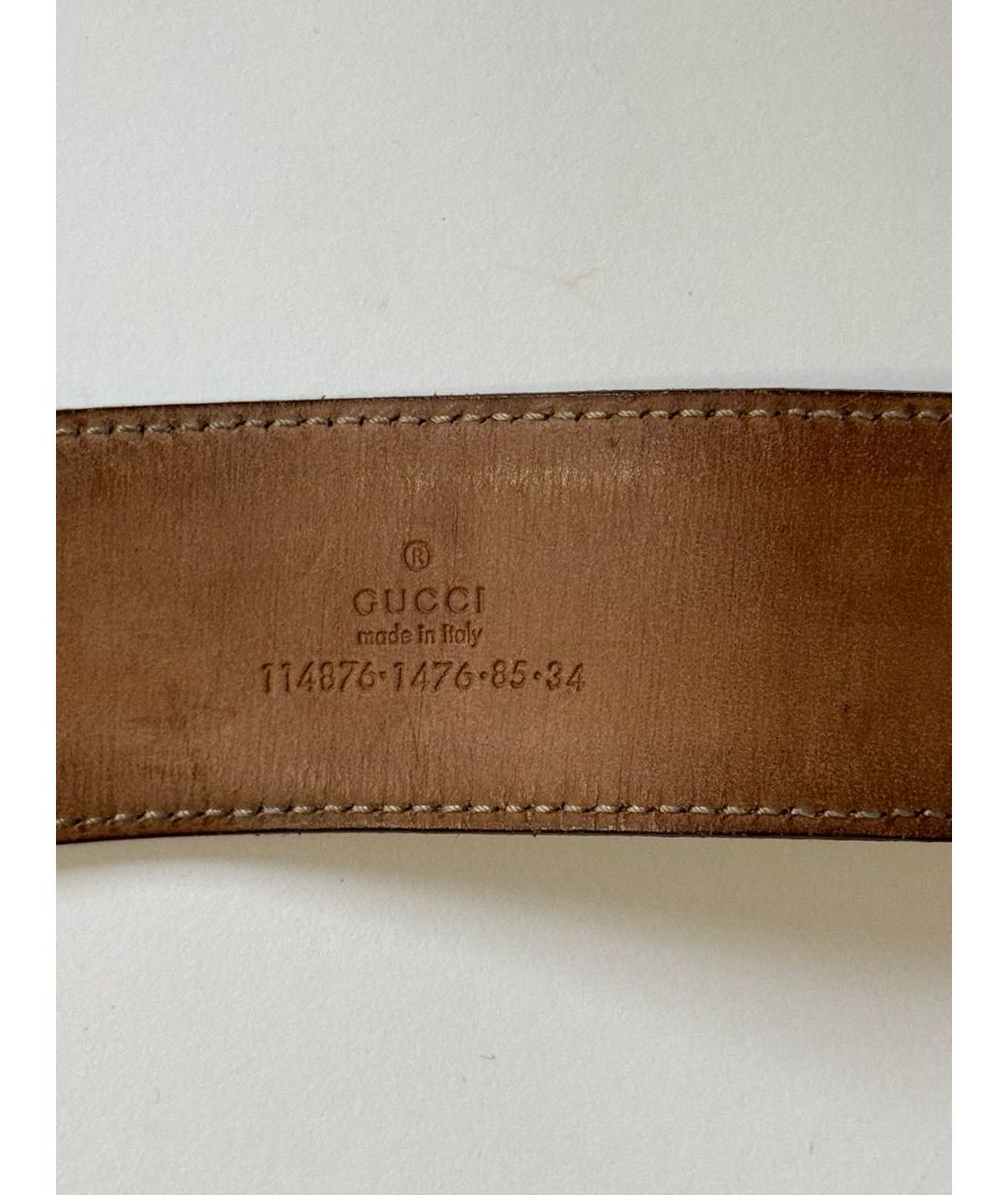 GUCCI Бежевый кожаный ремень, фото 3