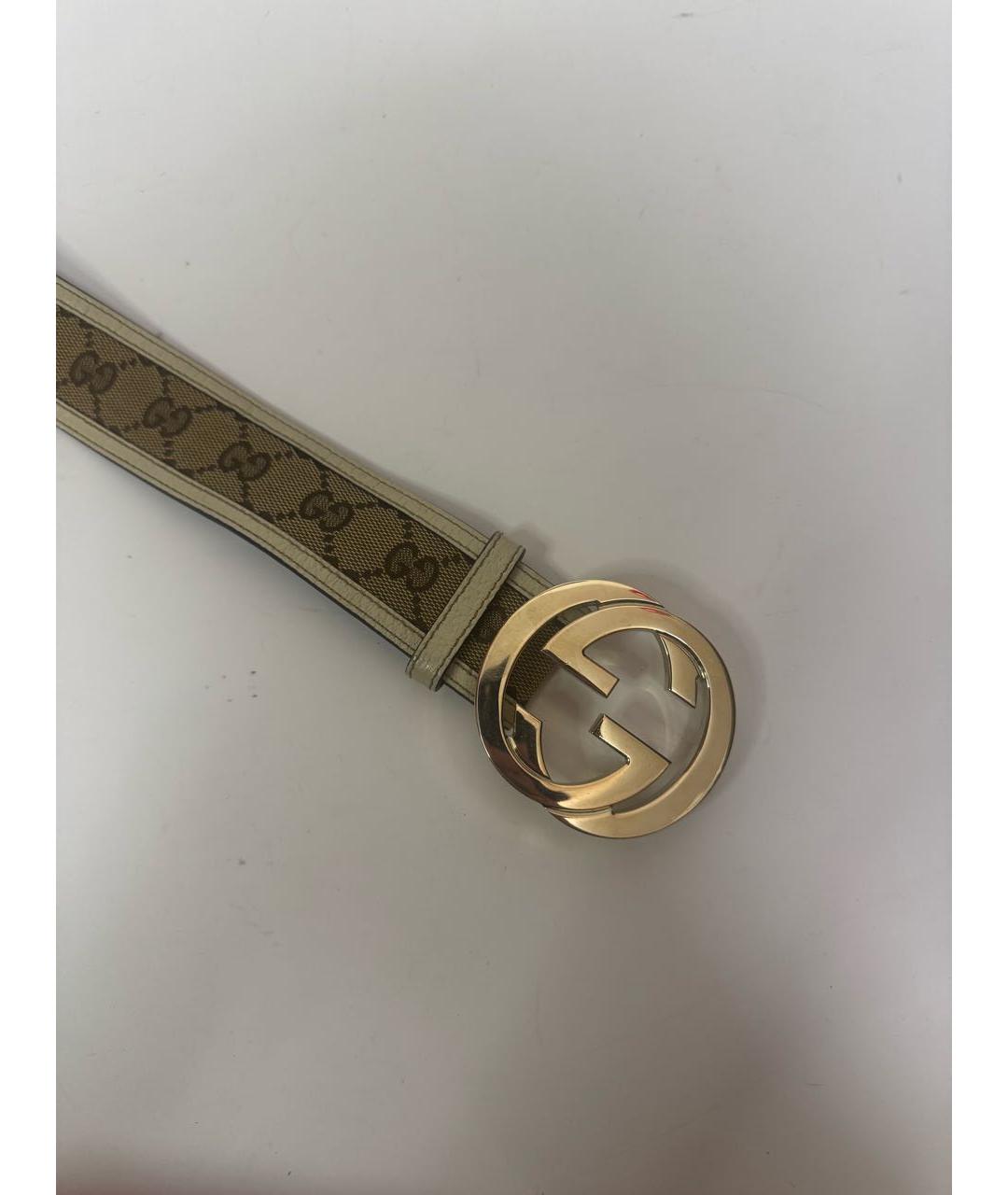 GUCCI Бежевый кожаный ремень, фото 2