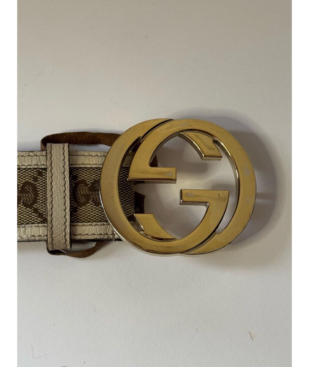 GUCCI Бежевый кожаный ремень, фото 8