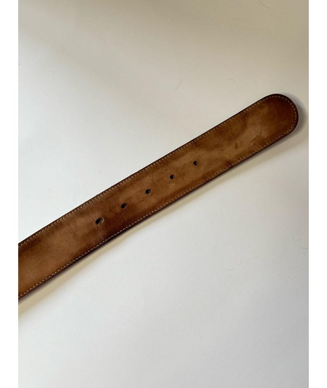 GUCCI Бежевый кожаный ремень, фото 6