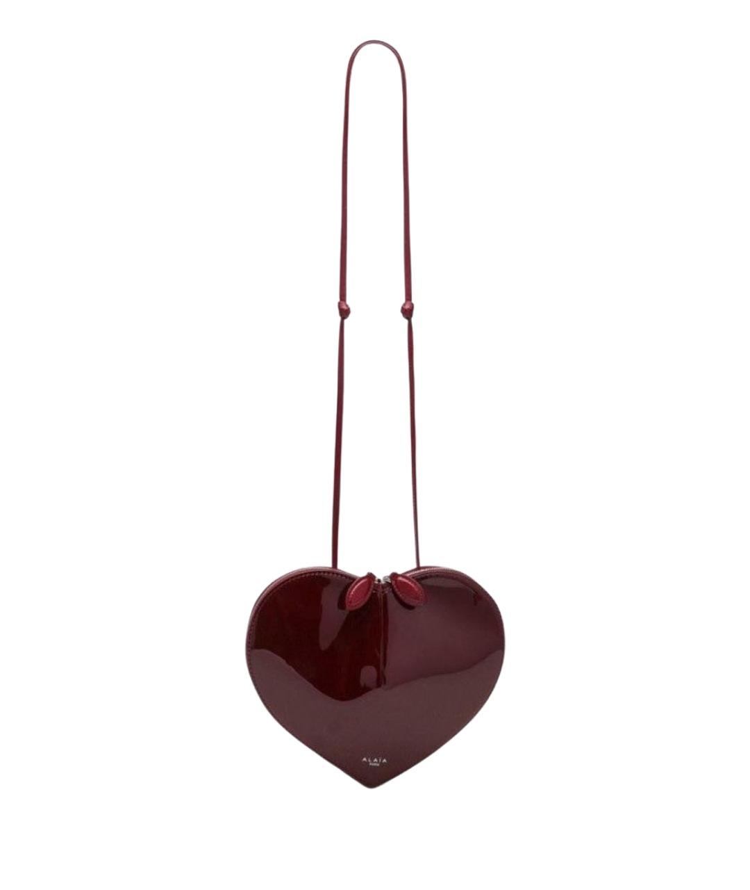 ALAIA Бордовая сумка через плечо из лакированной кожи, фото 1