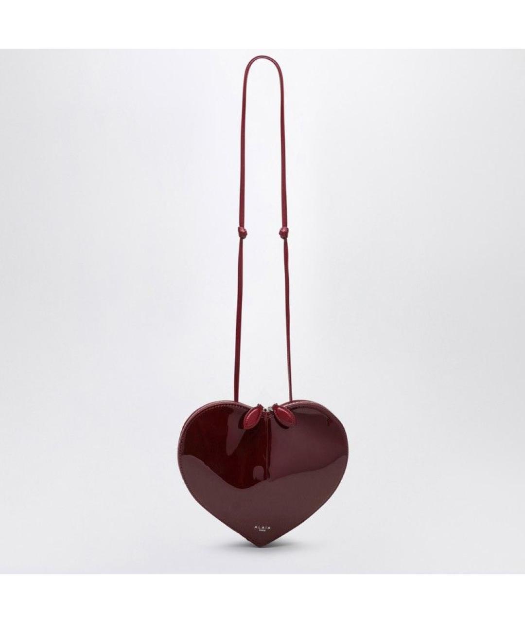 ALAIA Бордовая сумка через плечо из лакированной кожи, фото 3