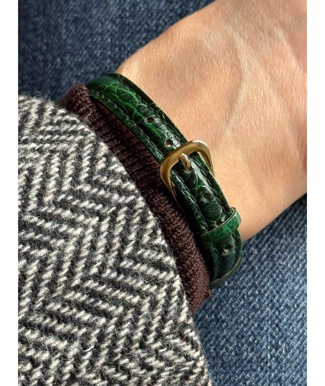 GUCCI Зеленые позолоченные часы, фото 3