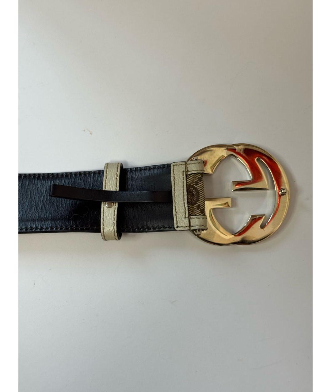 GUCCI Бежевый кожаный ремень, фото 6