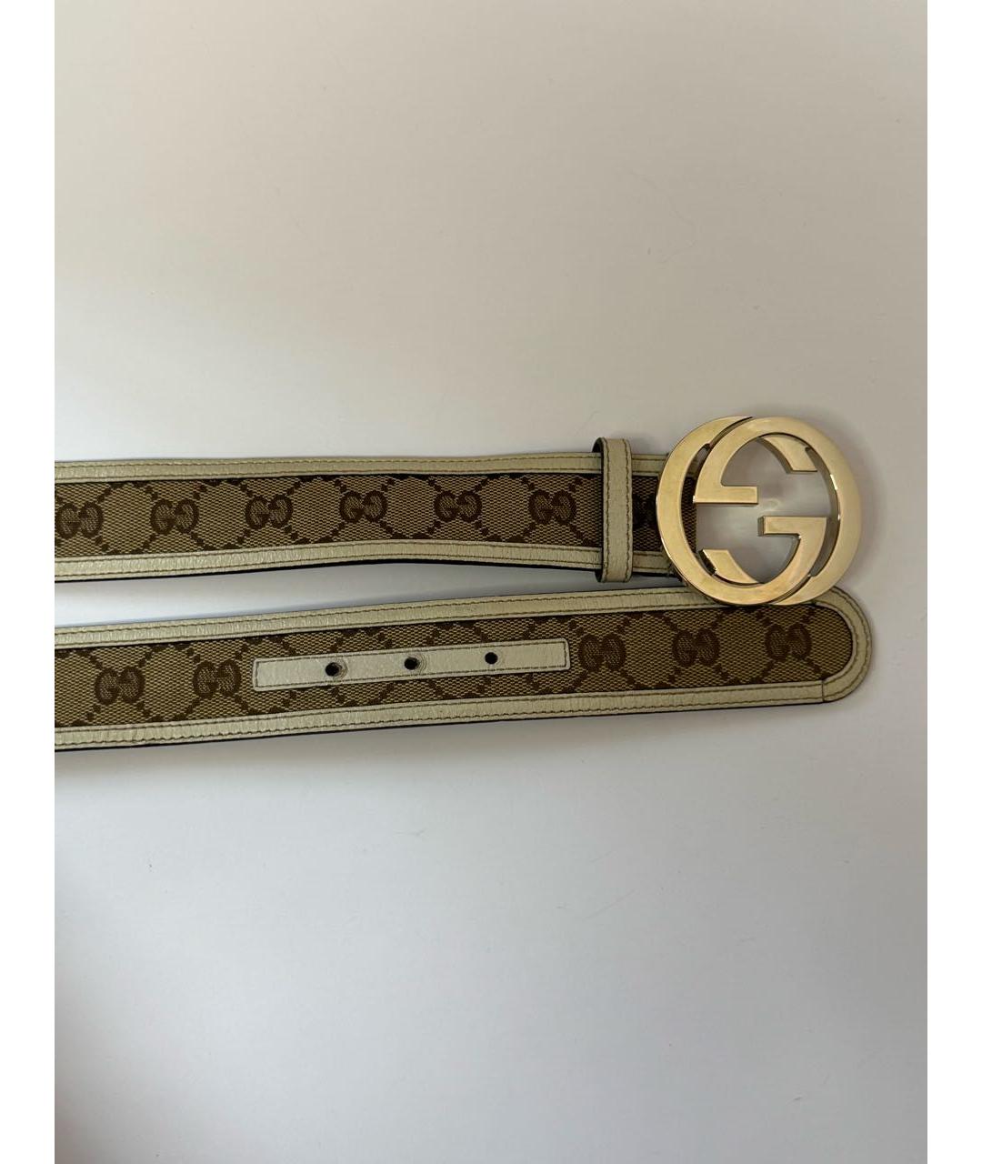 GUCCI Бежевый кожаный ремень, фото 7