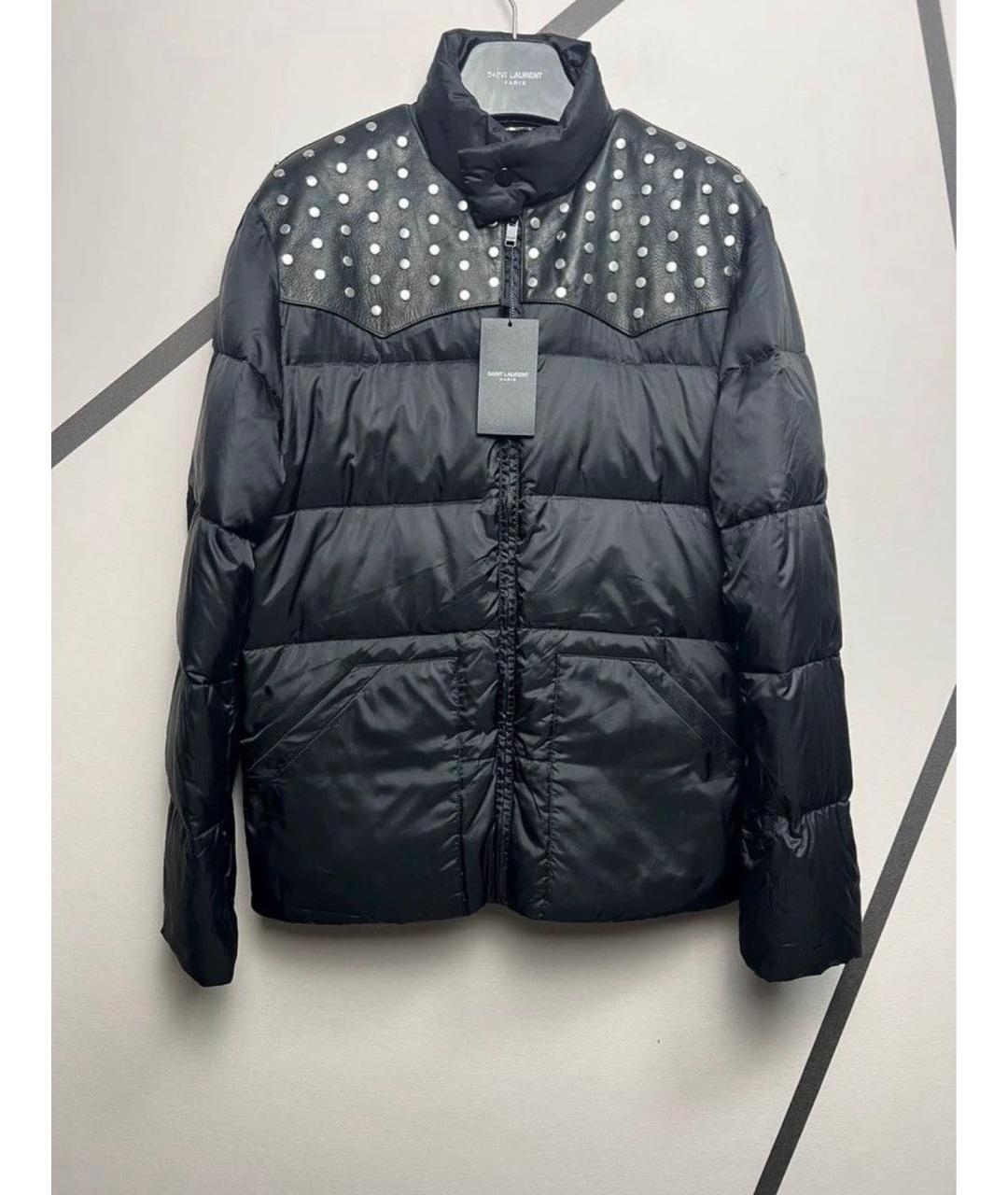 SAINT LAURENT Черный кожаный пуховик, фото 7