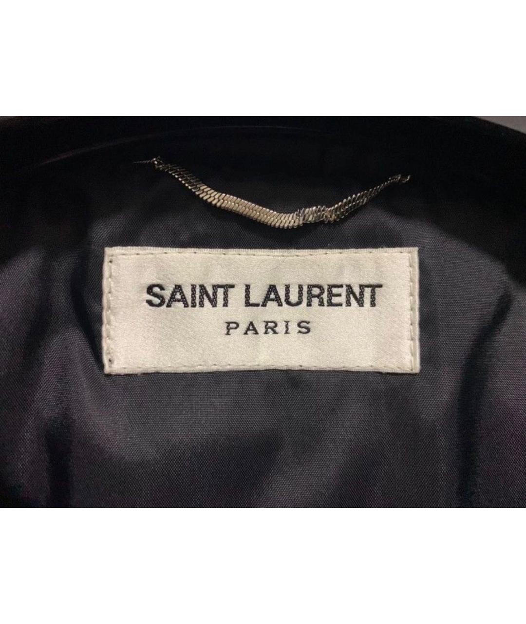 SAINT LAURENT Черный кожаный пуховик, фото 5