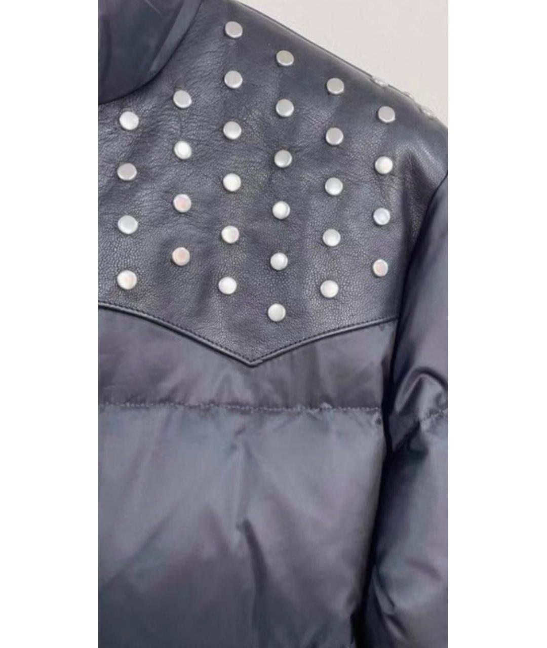 SAINT LAURENT Черный кожаный пуховик, фото 3