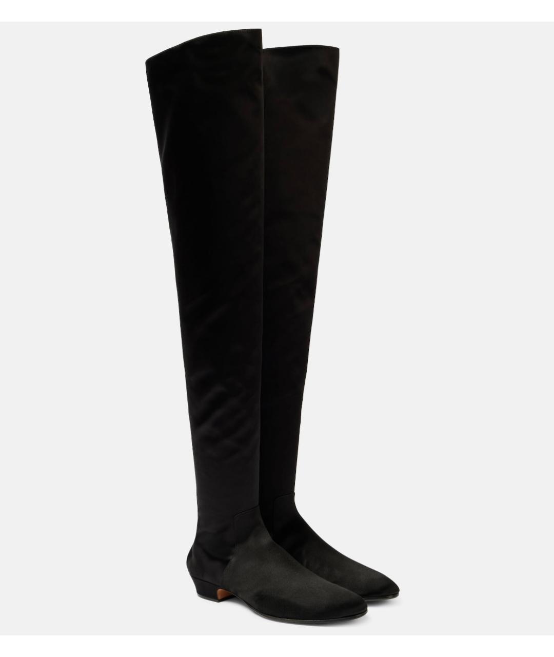 THE ROW Черные текстильные ботфорты, фото 2