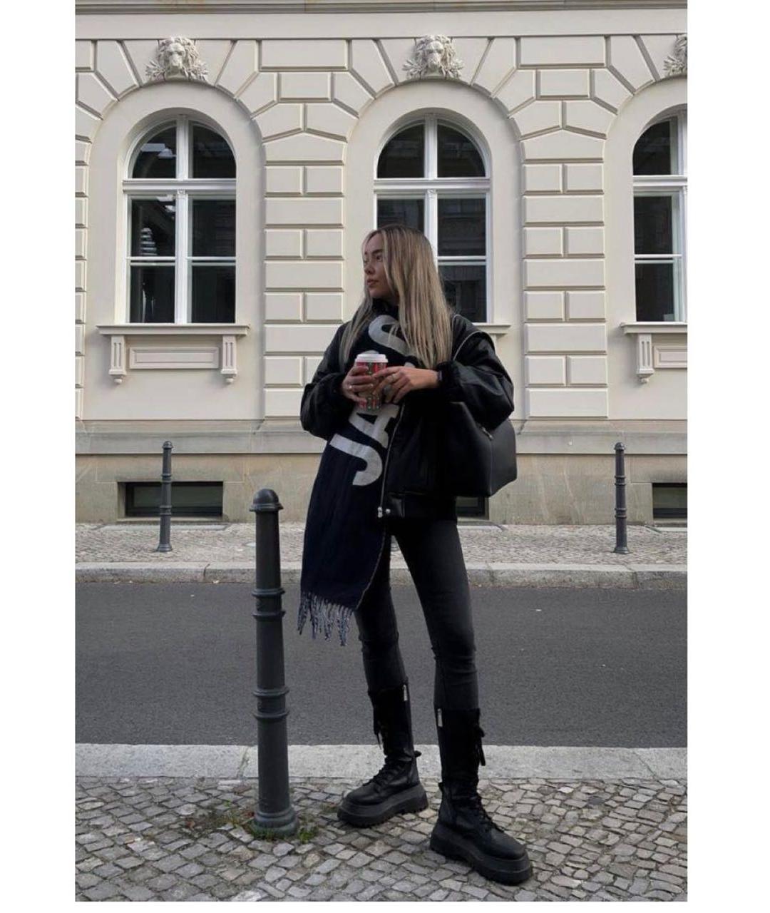 JACQUEMUS Темно-синий шерстяной шарф, фото 7