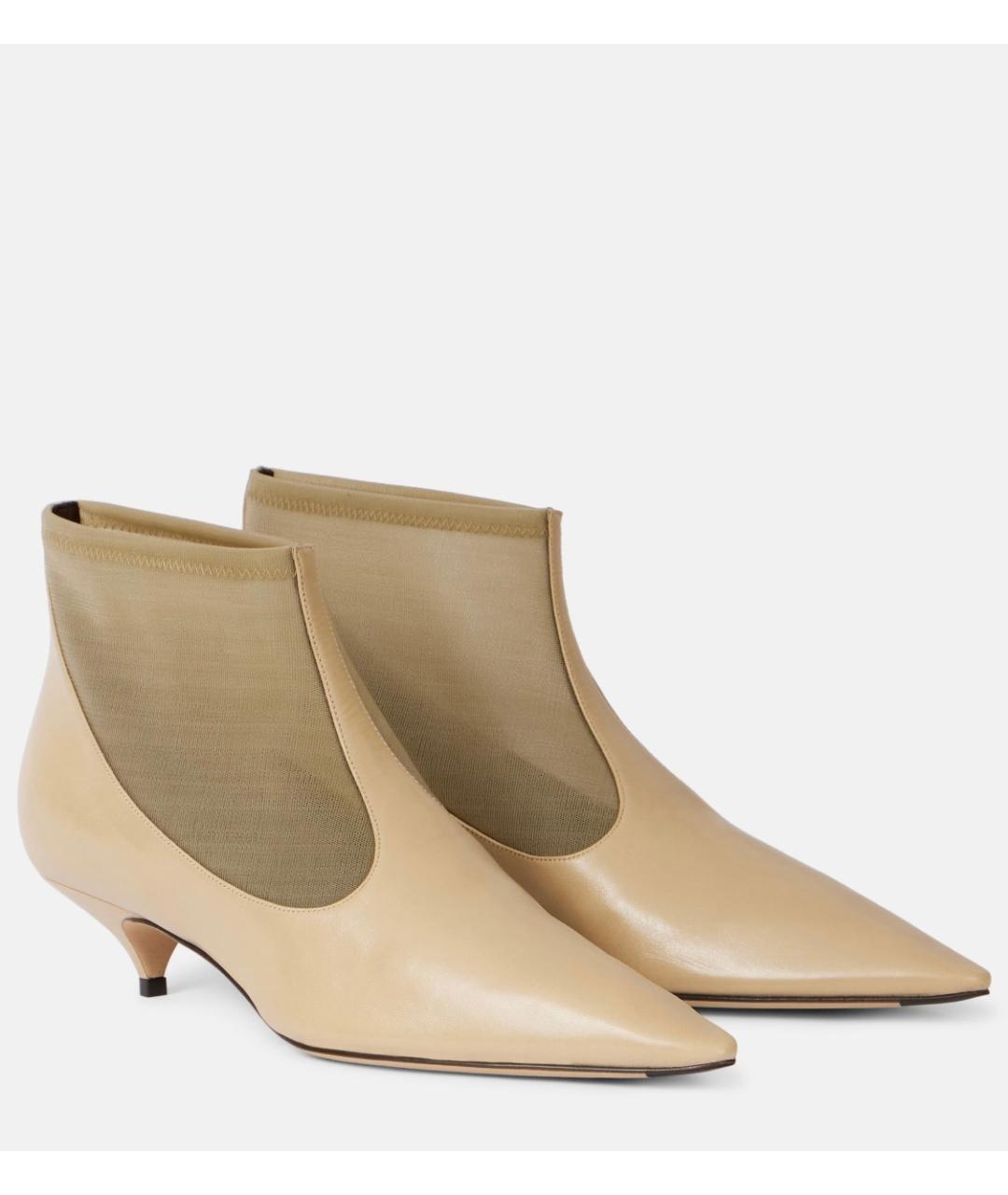 THE ROW Бежевые кожаные ботильоны, фото 2