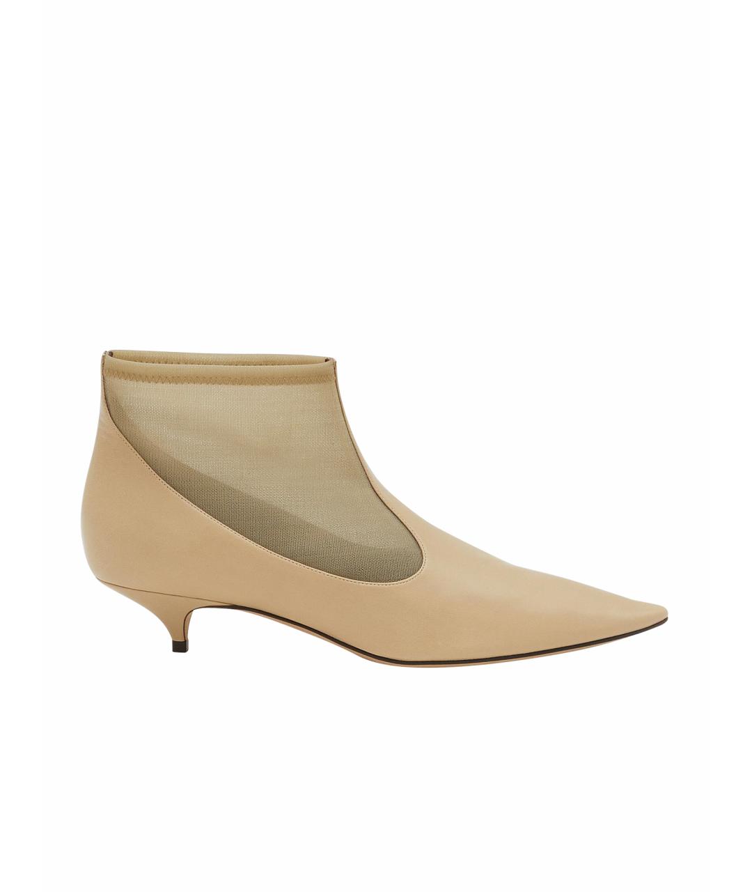 THE ROW Бежевые кожаные ботильоны, фото 1