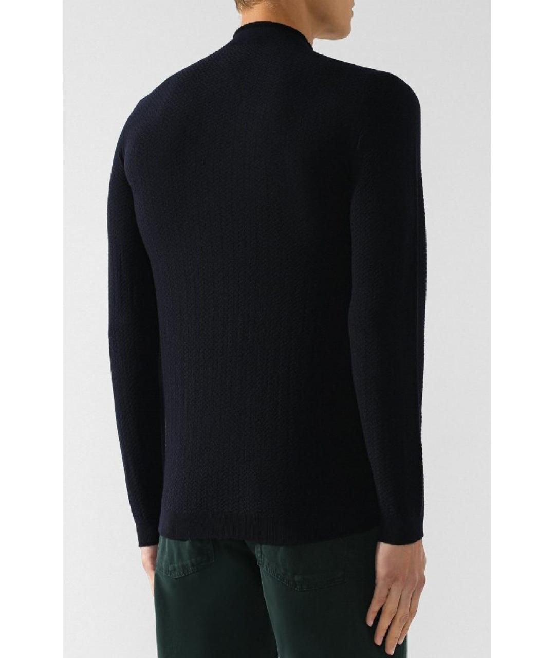 GIORGIO ARMANI Темно-синий шерстяной джемпер / свитер, фото 2