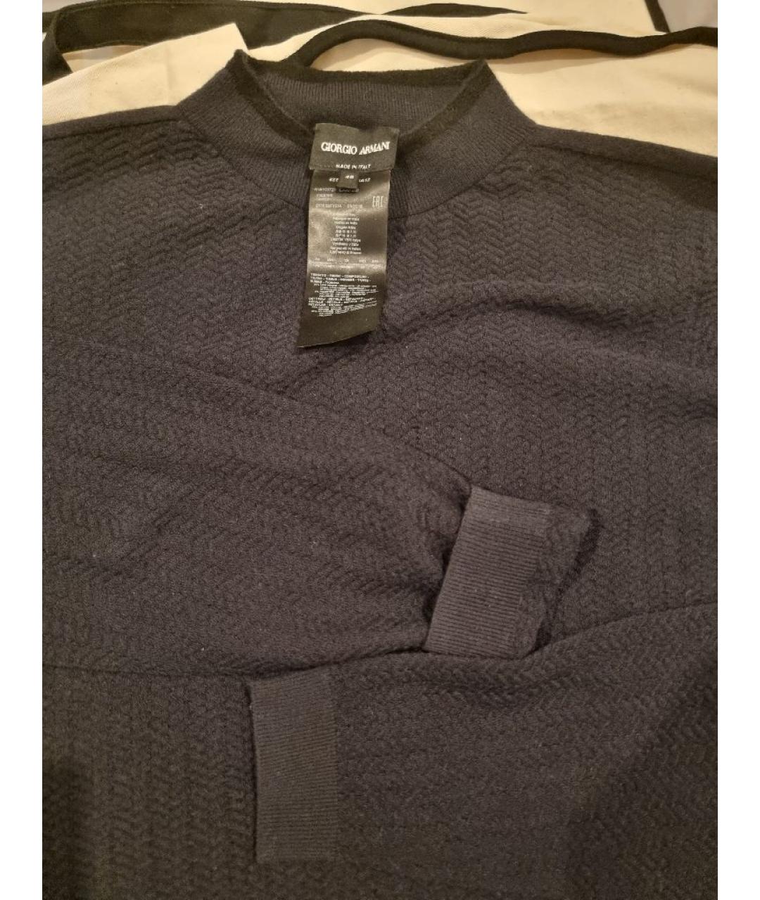 GIORGIO ARMANI Темно-синий шерстяной джемпер / свитер, фото 8