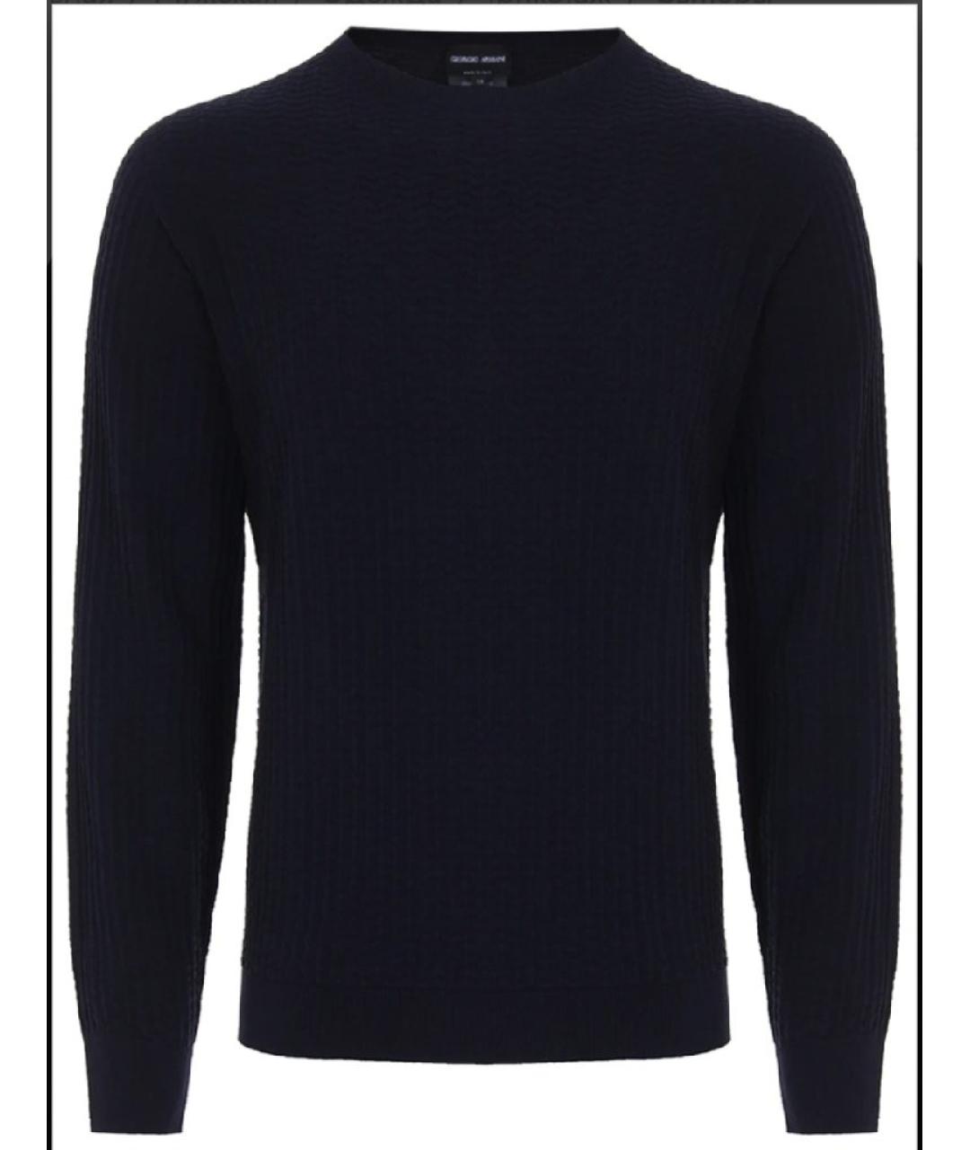 GIORGIO ARMANI Темно-синий шерстяной джемпер / свитер, фото 10