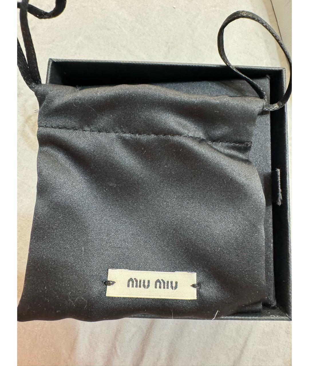 MIU MIU Бежевые металлические серьги, фото 5