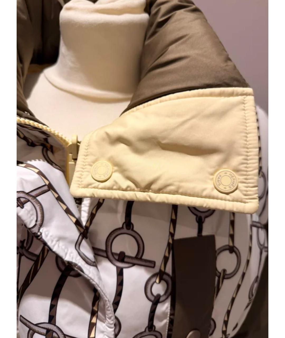 HERMES Бежевый пуховик, фото 4