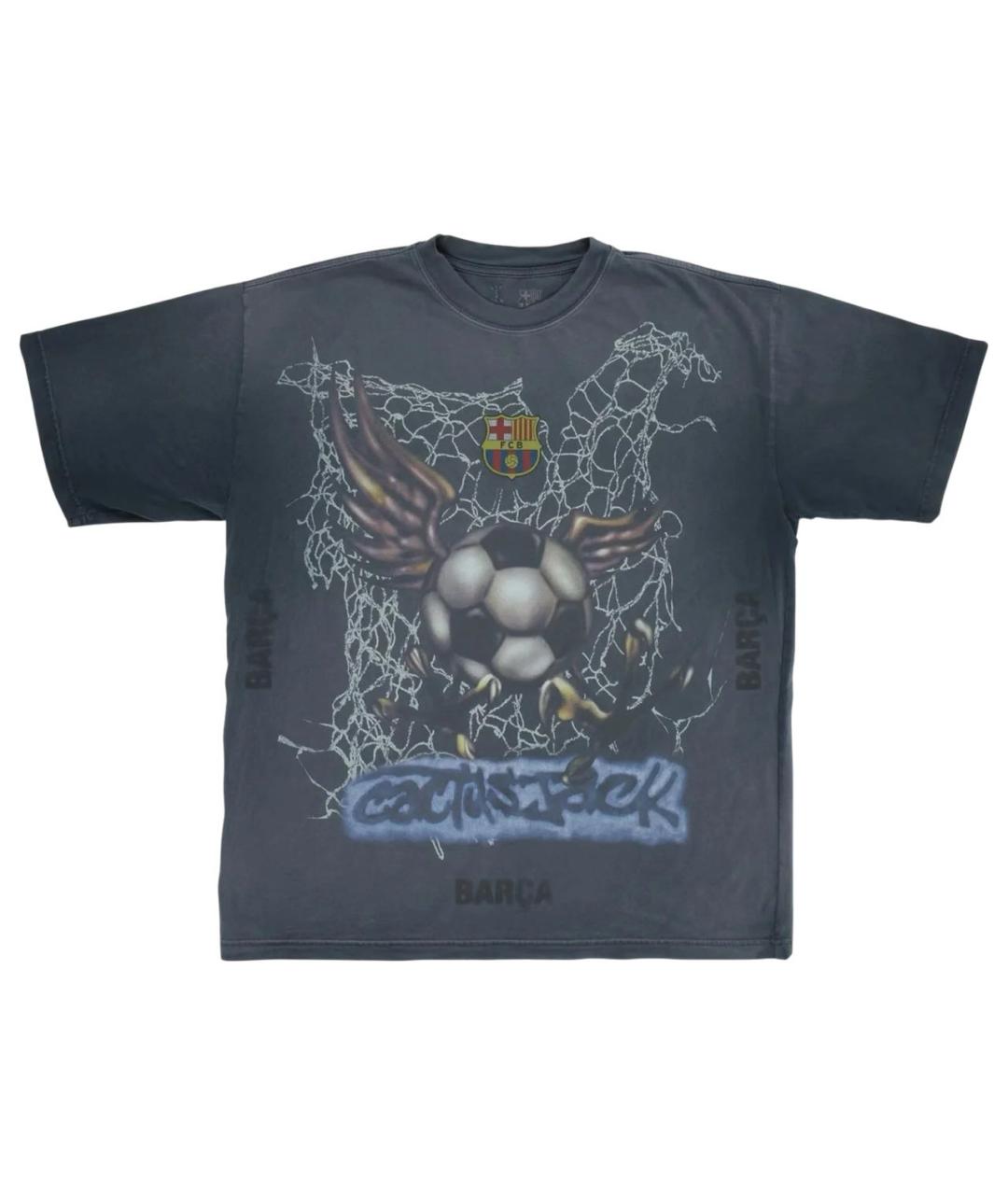 CACTUS JACK BY TRAVIS SCOTT Антрацитовая хлопковая футболка, фото 9