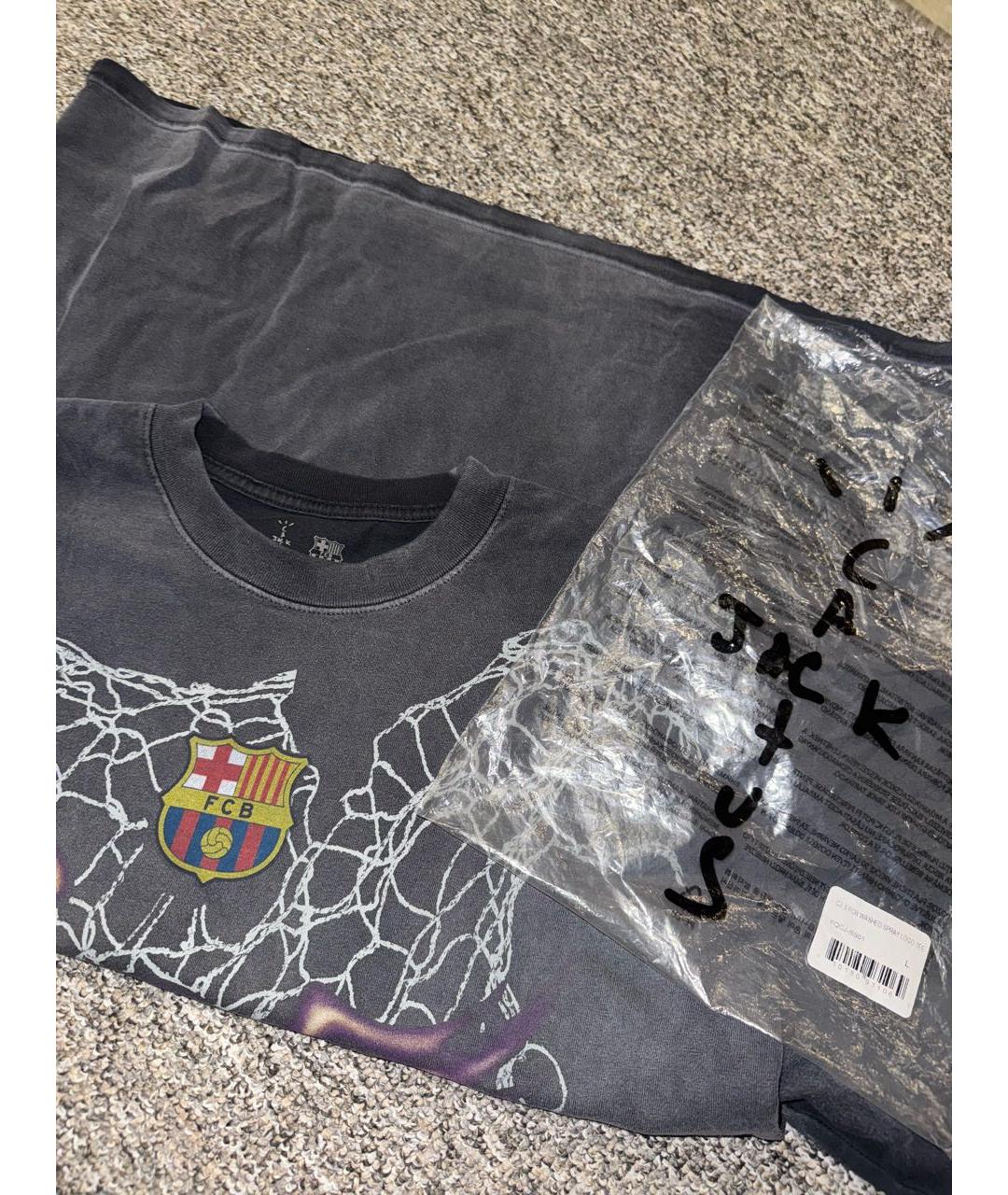 CACTUS JACK BY TRAVIS SCOTT Антрацитовая хлопковая футболка, фото 7