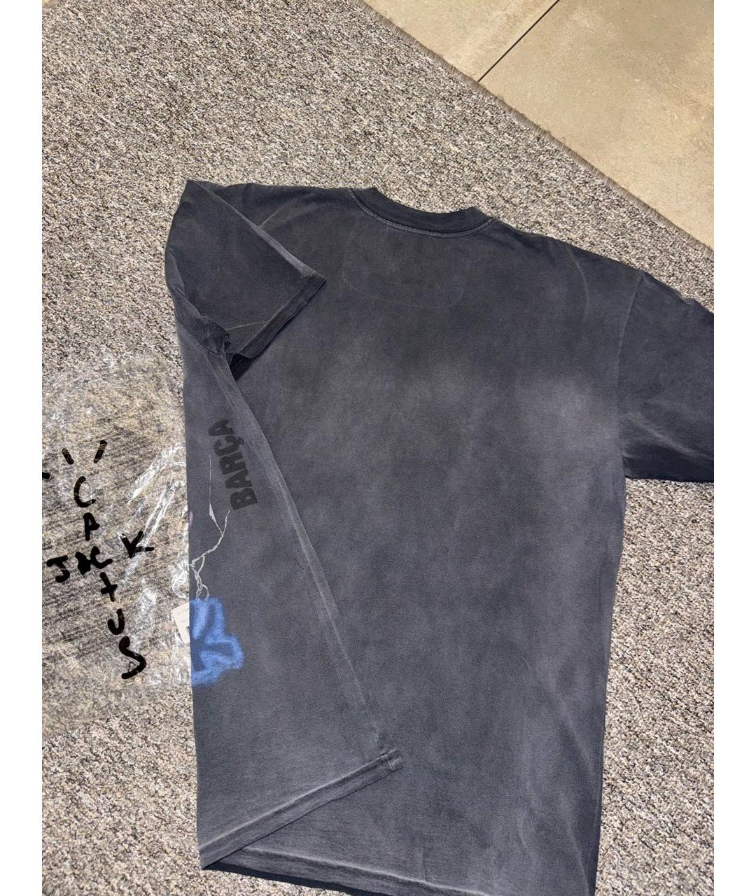 CACTUS JACK BY TRAVIS SCOTT Антрацитовая хлопковая футболка, фото 5