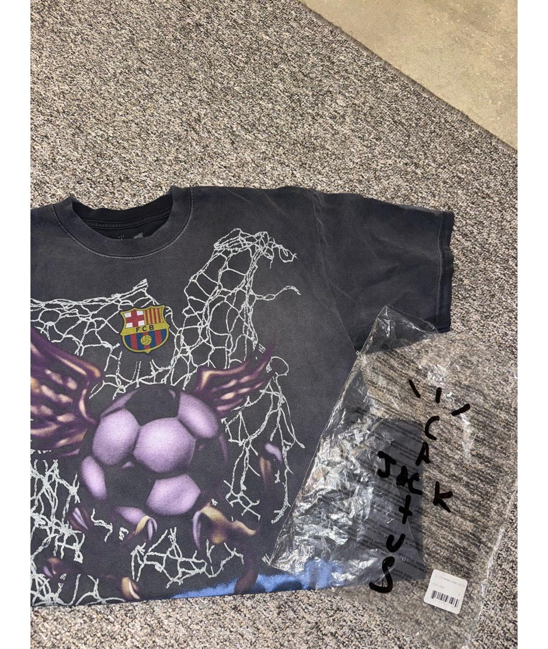 CACTUS JACK BY TRAVIS SCOTT Антрацитовая хлопковая футболка, фото 8