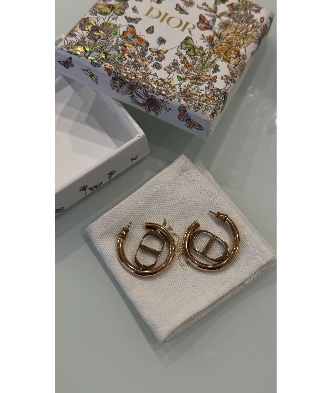 CHRISTIAN DIOR Золотые металлические серьги, фото 7