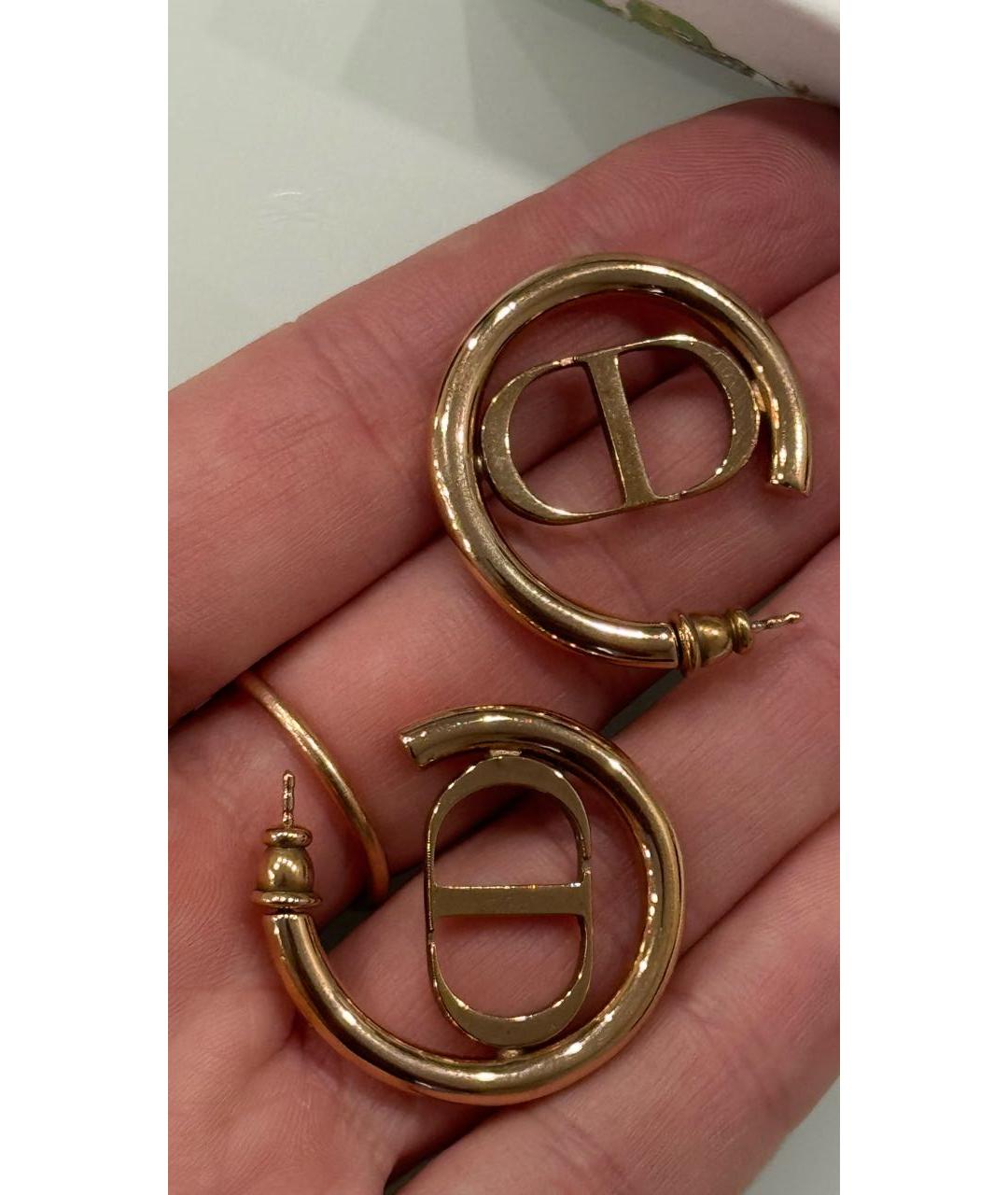 CHRISTIAN DIOR Золотые металлические серьги, фото 8