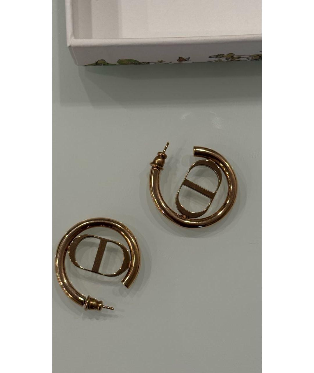 CHRISTIAN DIOR Золотые металлические серьги, фото 9