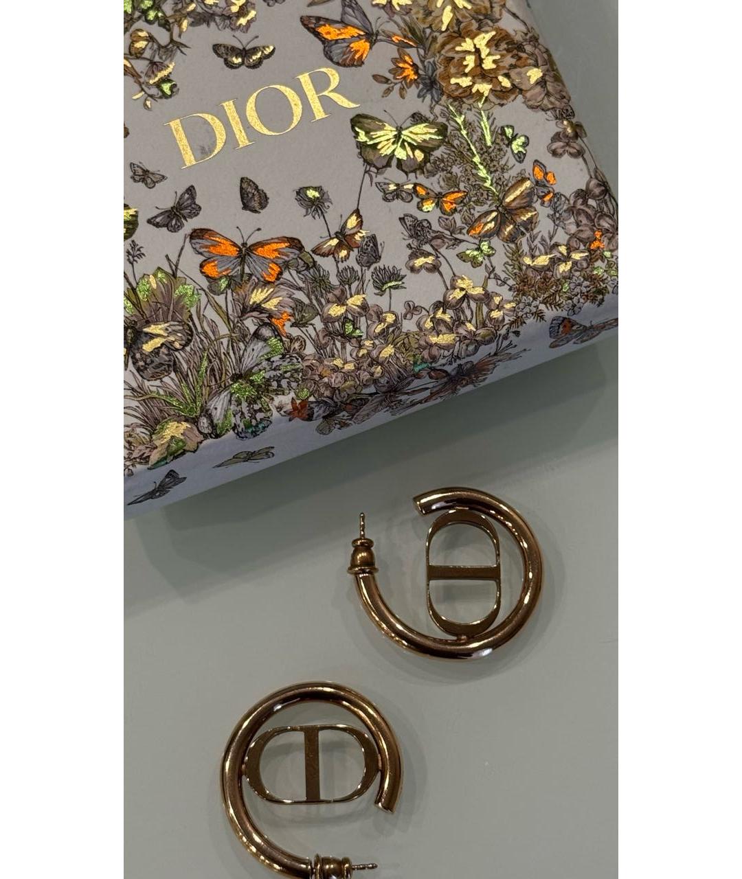 CHRISTIAN DIOR Золотые металлические серьги, фото 4