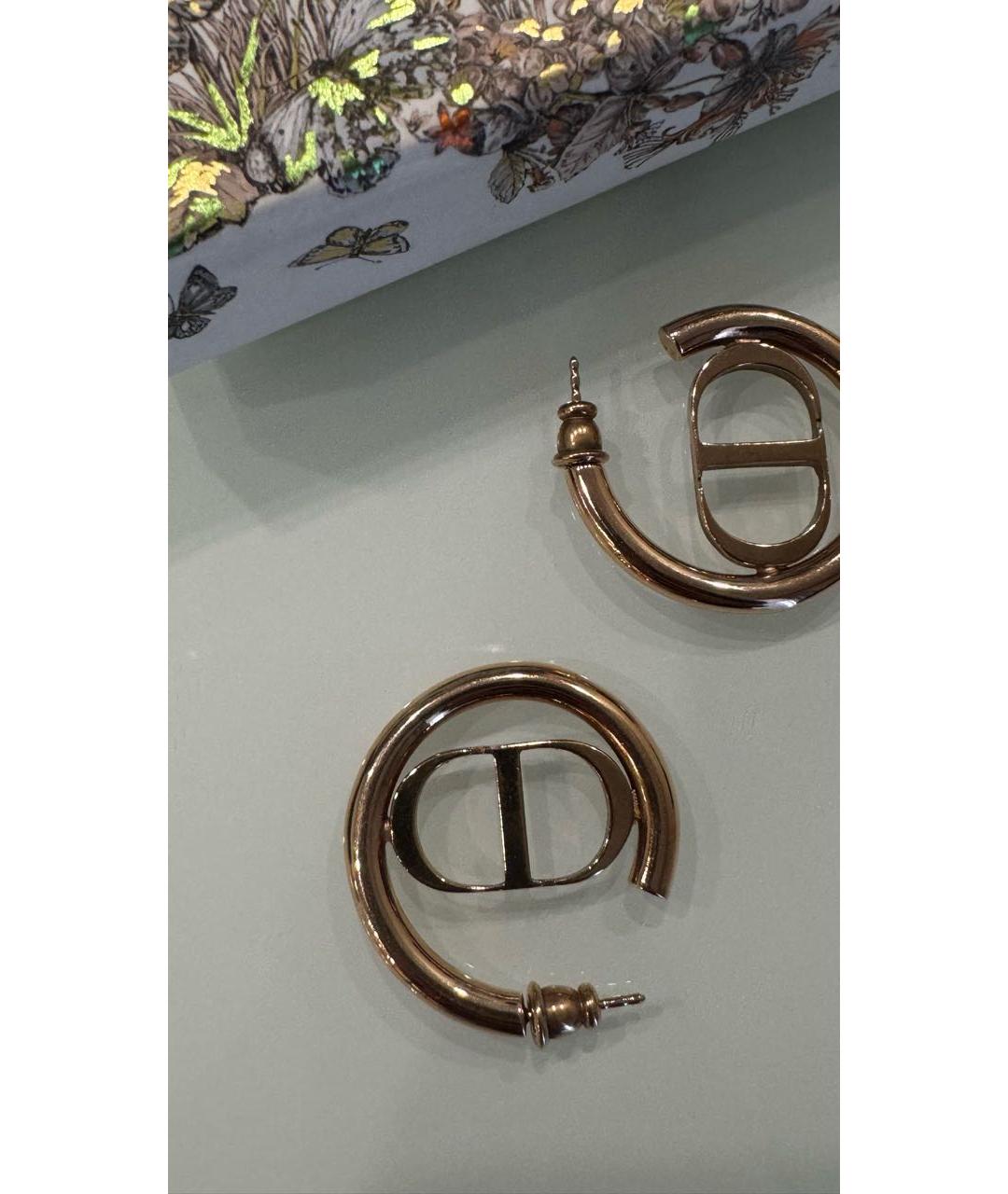 CHRISTIAN DIOR Золотые металлические серьги, фото 3