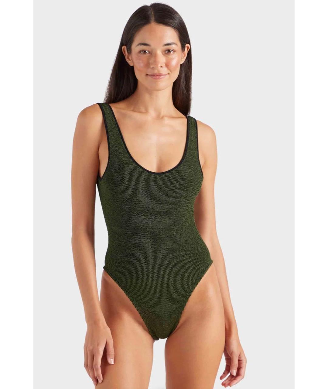 HUNZA G Хаки купальник, фото 3