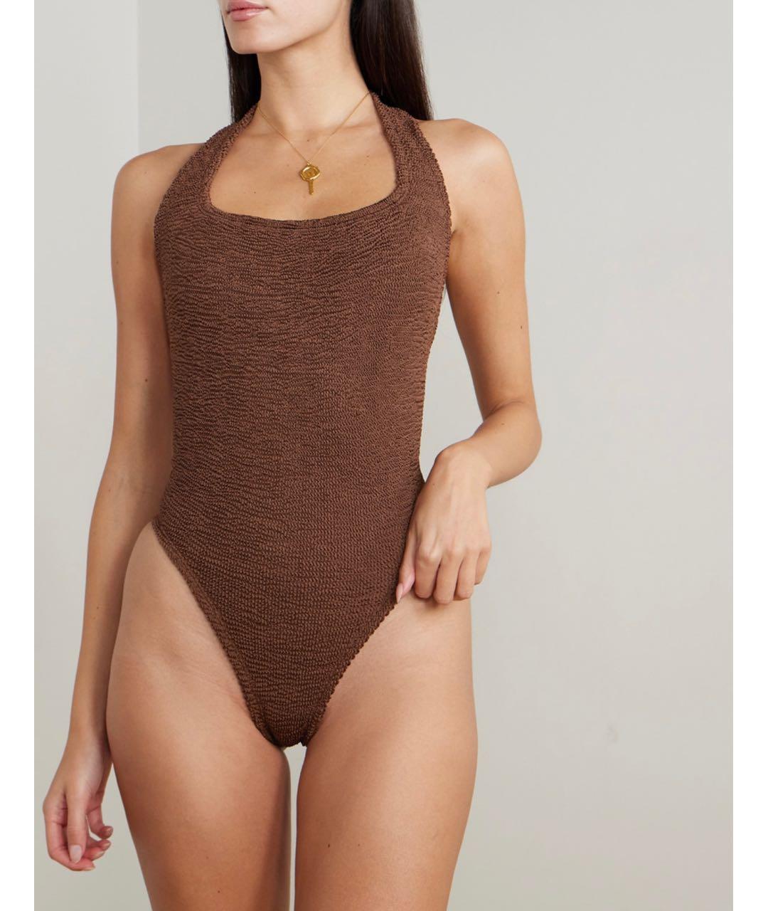 HUNZA G Коричневый купальник, фото 6