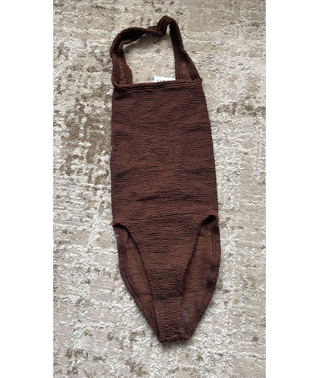 HUNZA G Коричневый купальник, фото 4