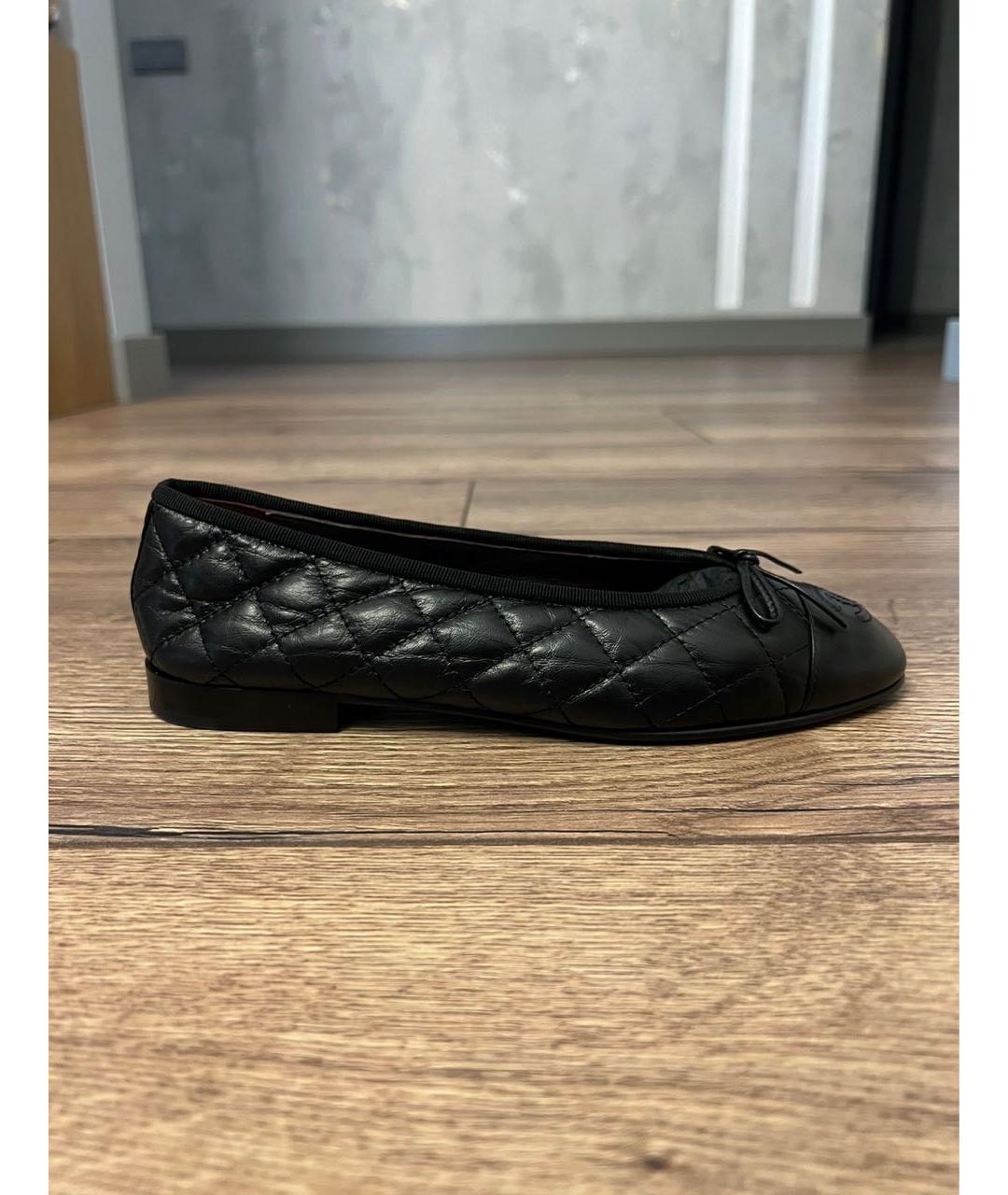 CHANEL Черные кожаные балетки, фото 7