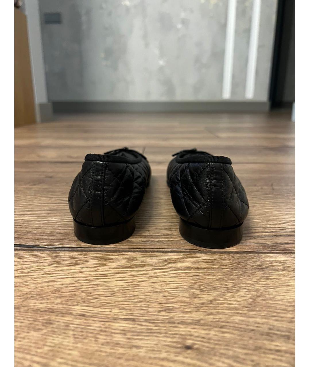 CHANEL Черные кожаные балетки, фото 4