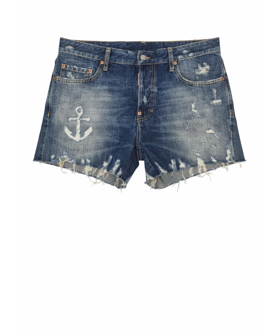 DSQUARED2 Синие хлопко-эластановые шорты, фото 1