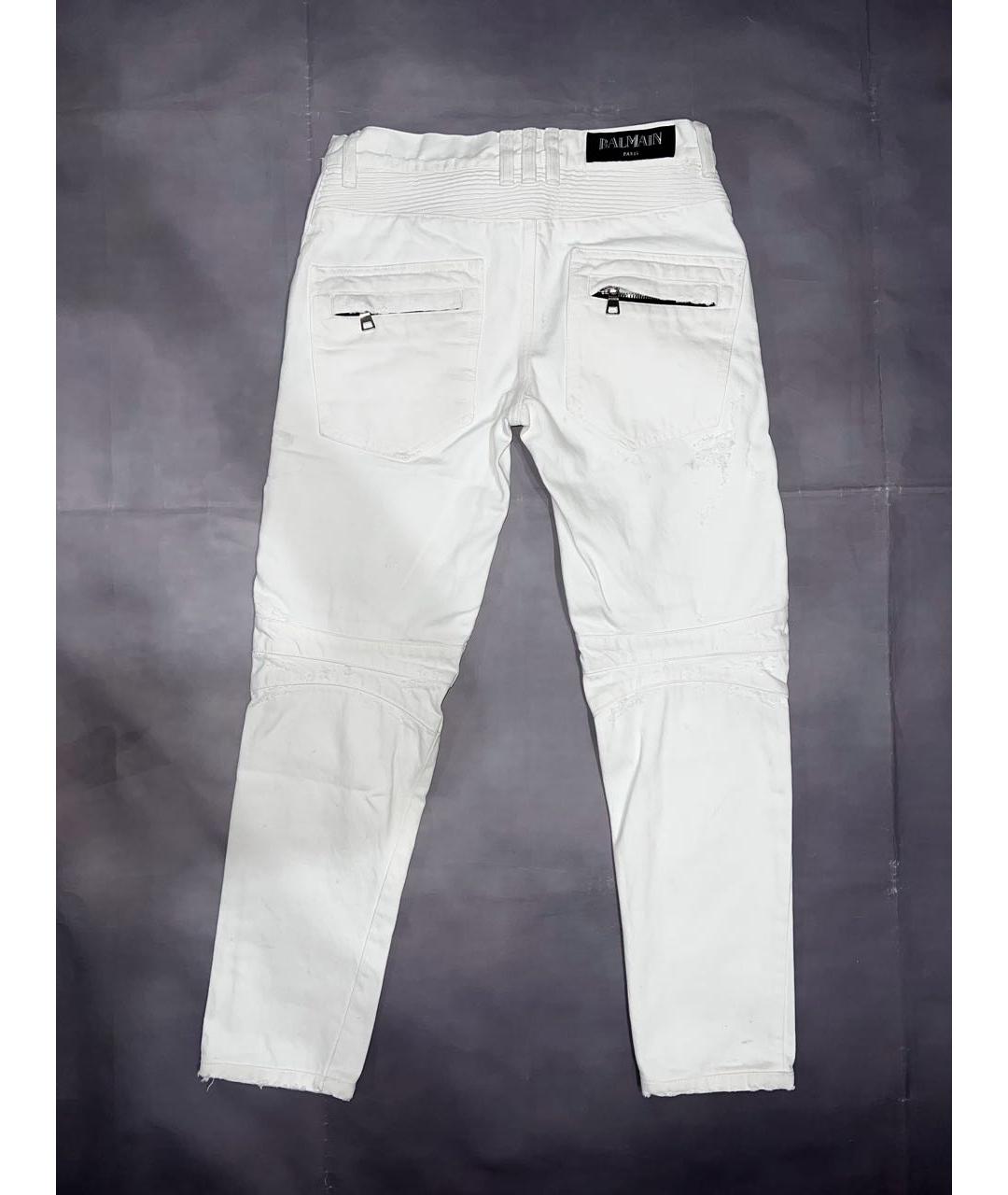 BALMAIN Белые хлопковые джинсы скинни, фото 2