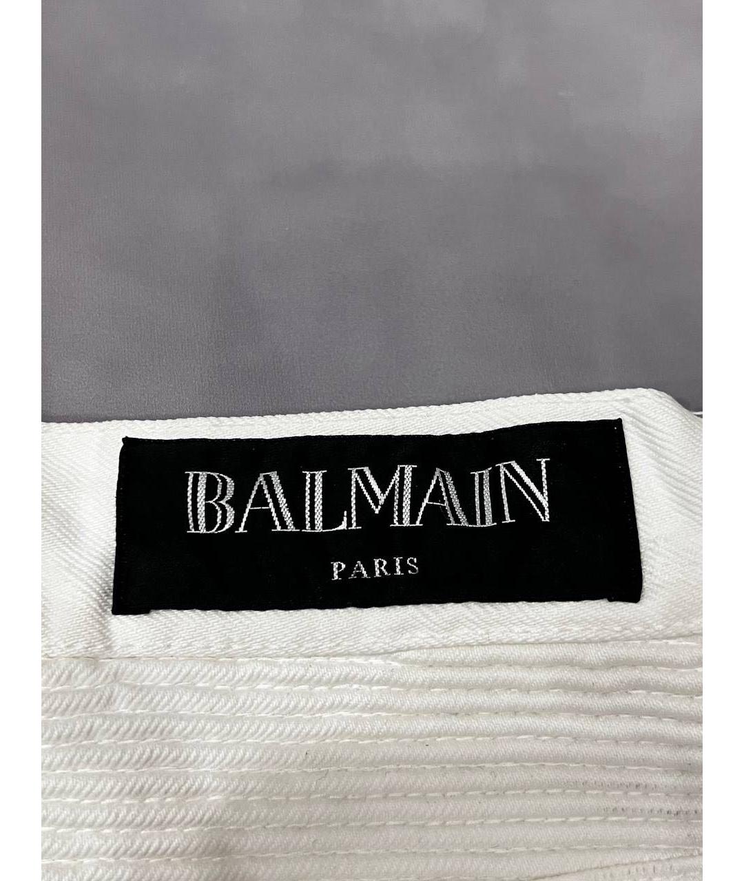 BALMAIN Белые хлопковые джинсы скинни, фото 3